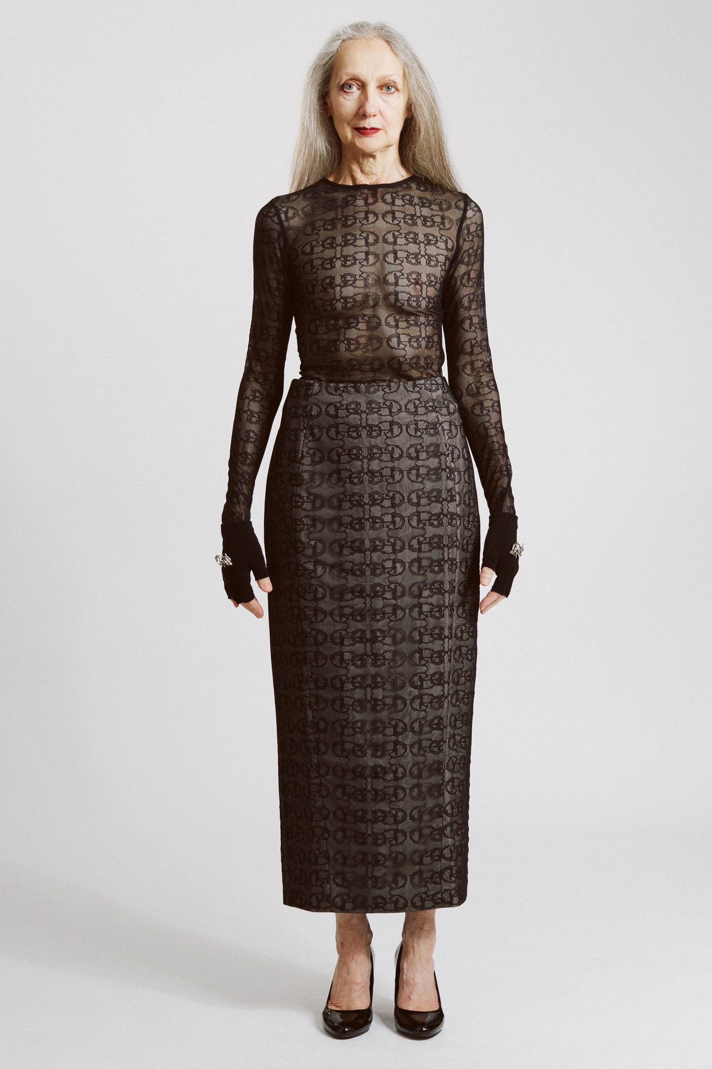 Signature Lace Midi Skirt