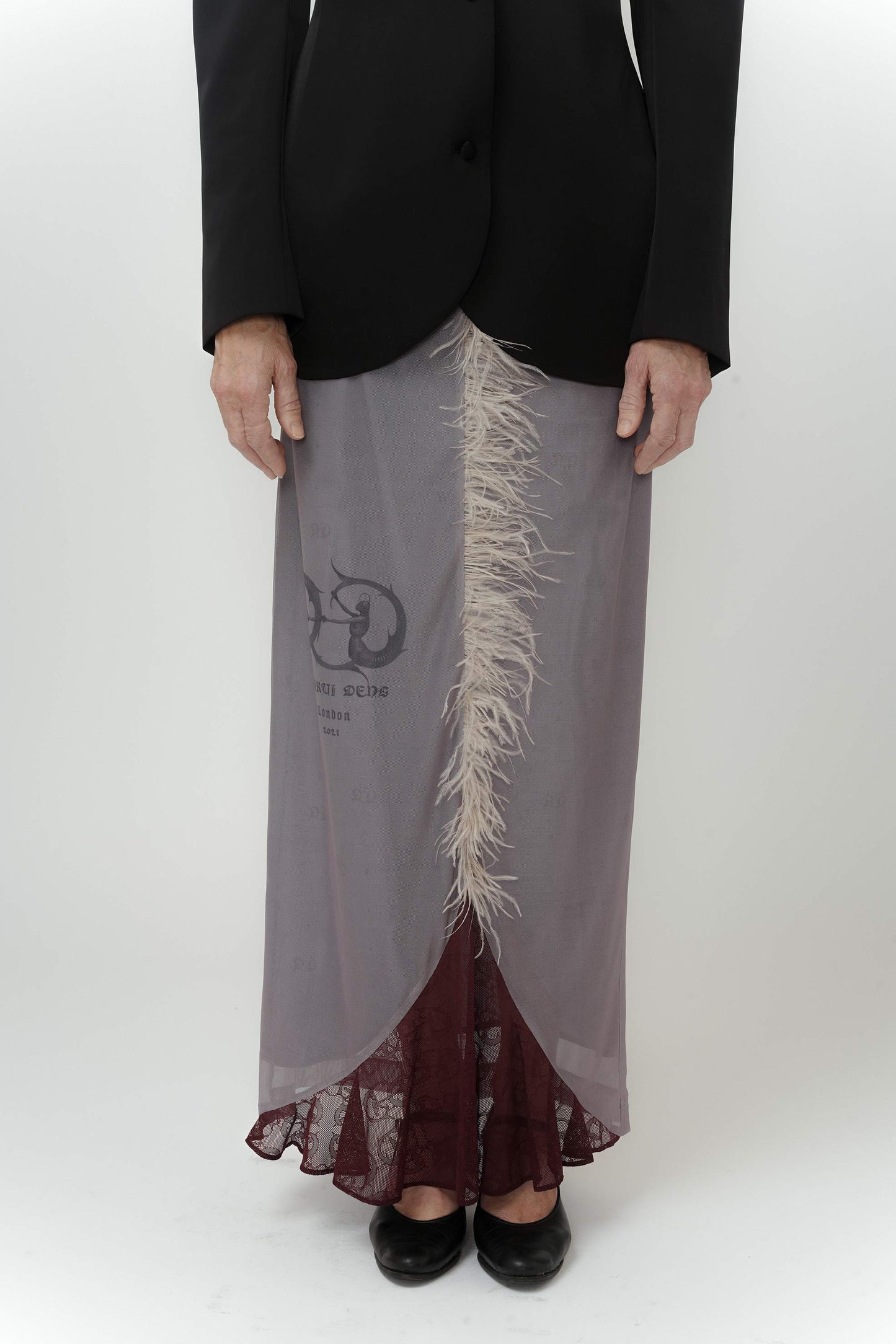 Hand-stitched Draping Lace Skirt