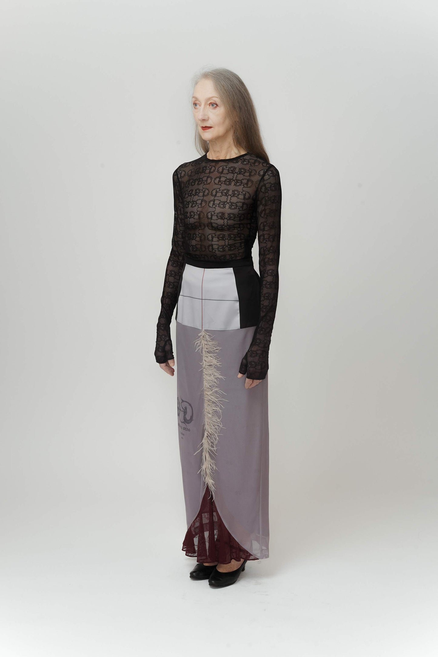 Hand-stitched Draping Lace Skirt