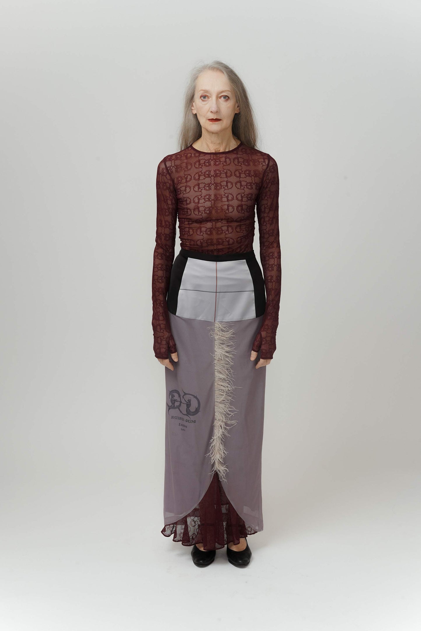 Hand-stitched Draping Lace Skirt