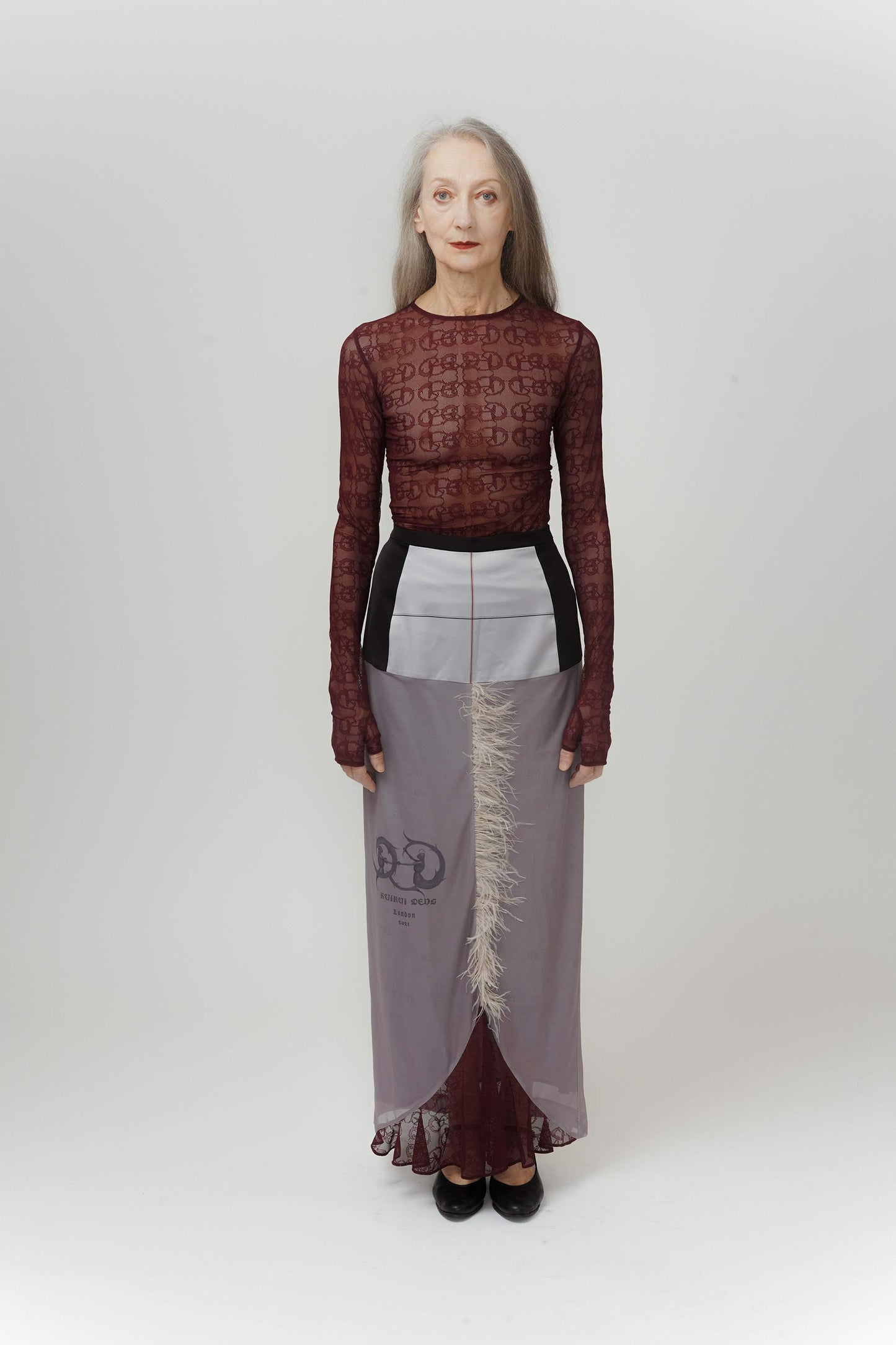 Hand-stitched Draping Lace Skirt