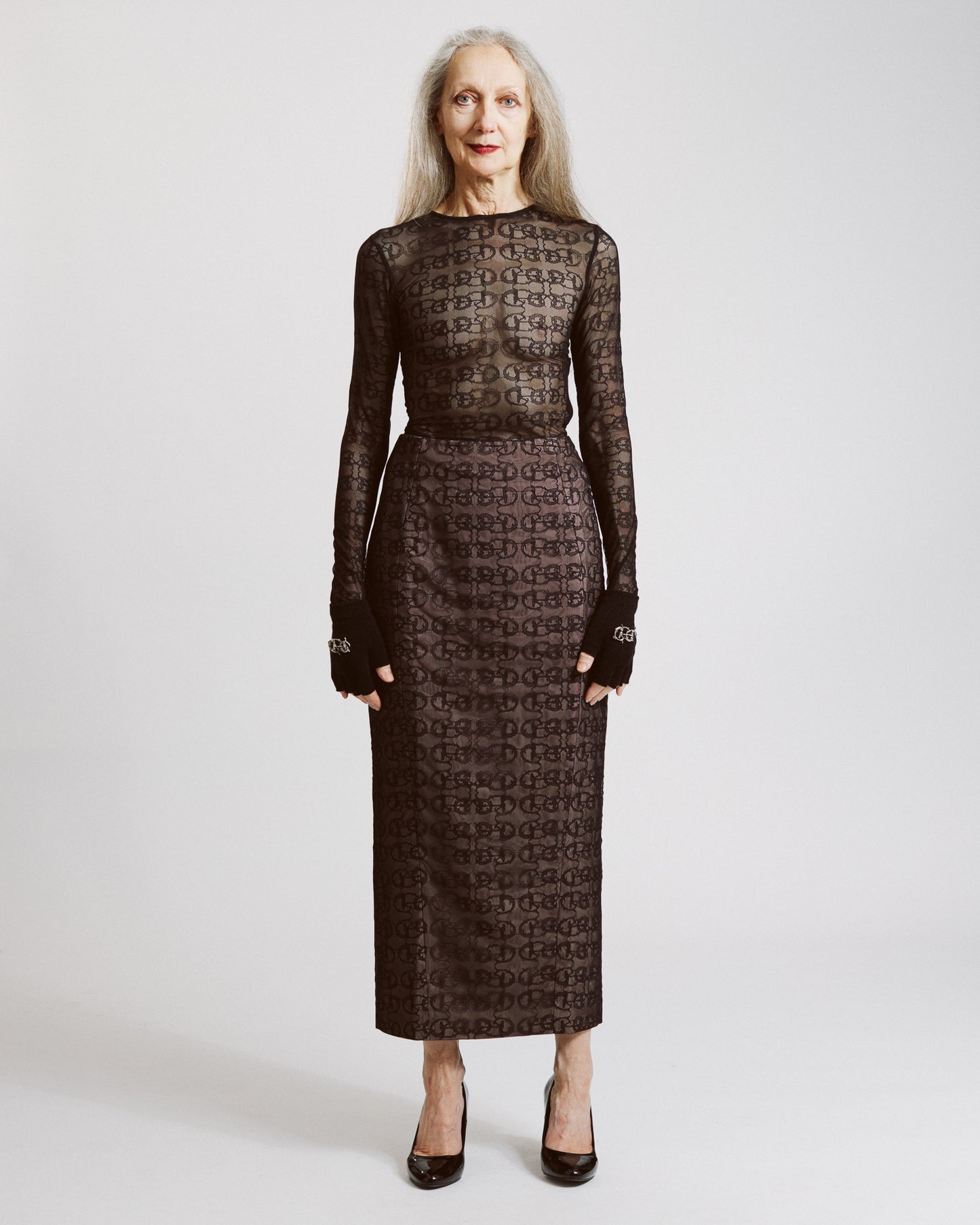 Signature Lace Midi Skirt