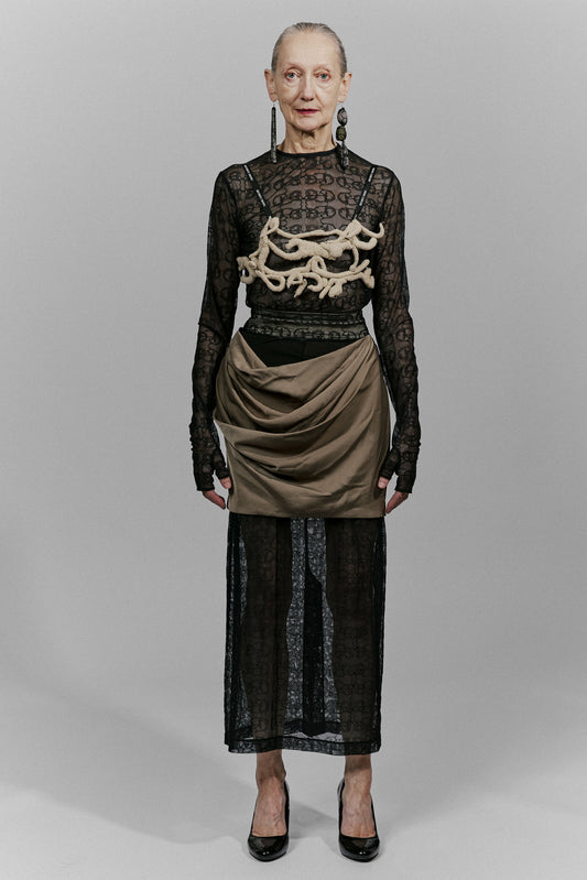 Mid-Waist Midi Skirt