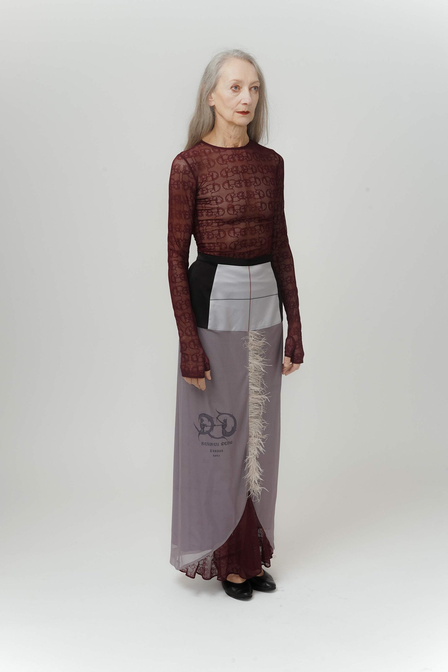 Hand-stitched Draping Lace Skirt