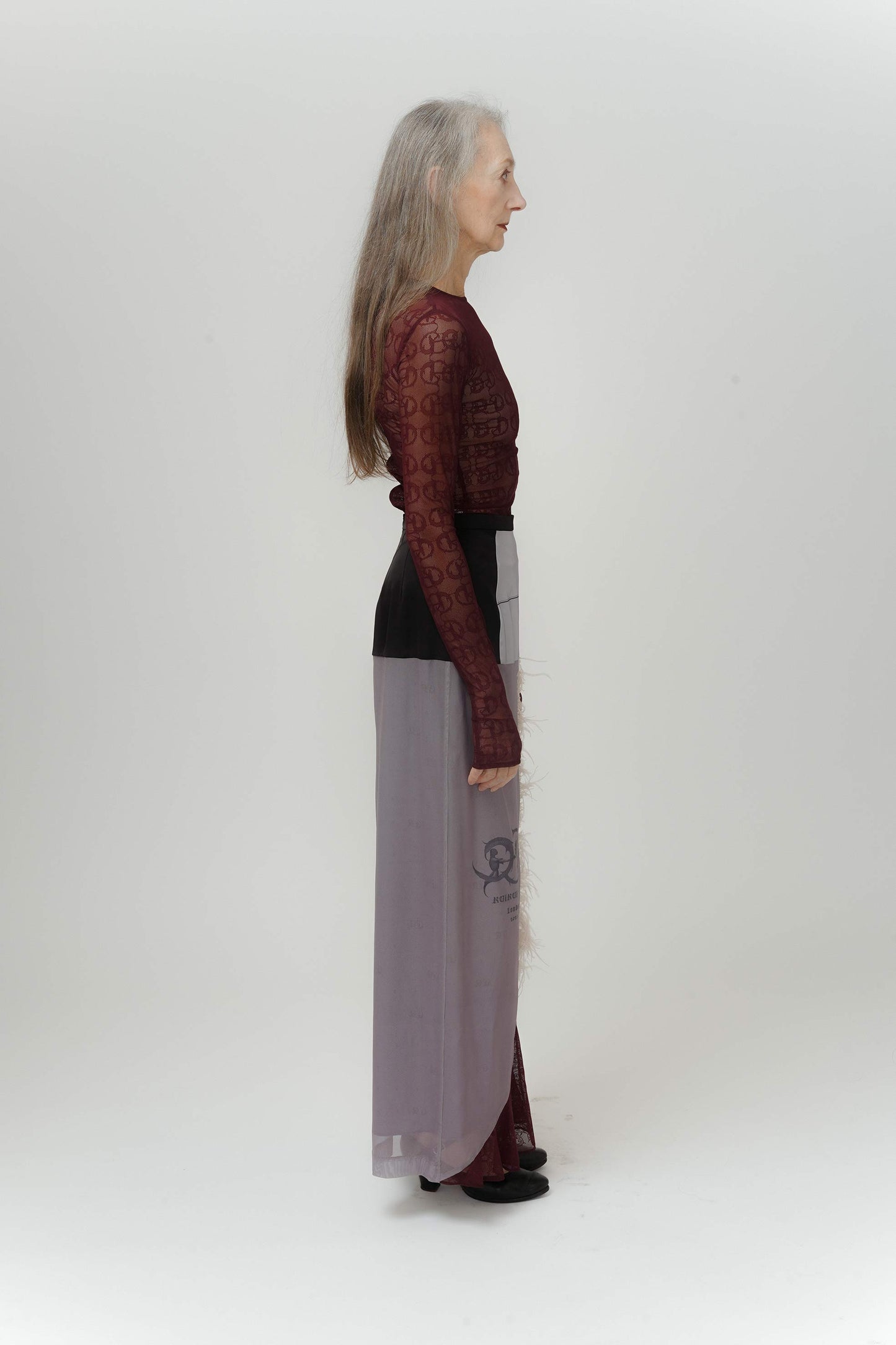 Hand-stitched Draping Lace Skirt